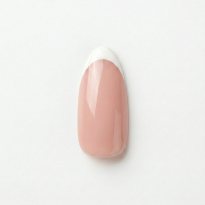 Apricot Nails Classic French — Medium Almond