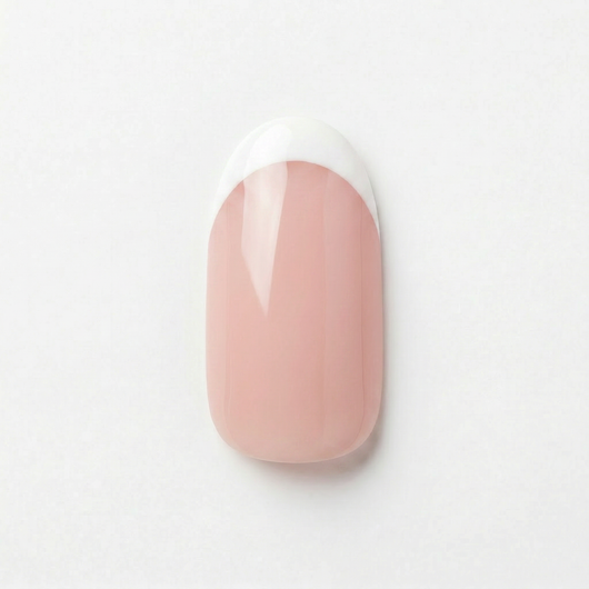 Apricot Nails Classic French — Medium Oval