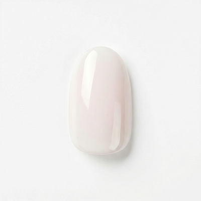 Apricot Nails Milky Glaze — Short Oval press-on nail swatch