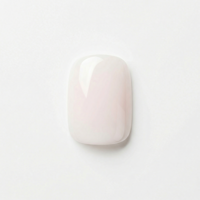 Apricot Nails Milky Glaze — Short Squoval press-on nail swatch