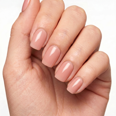 Soft Rose press-on nails — soft romantic pink, hero lifestyle image 2