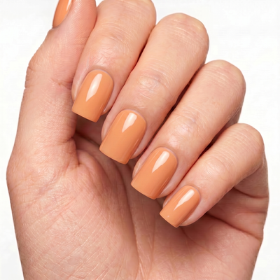 Apricot Glow press-on nails — hero lifestyle image 2